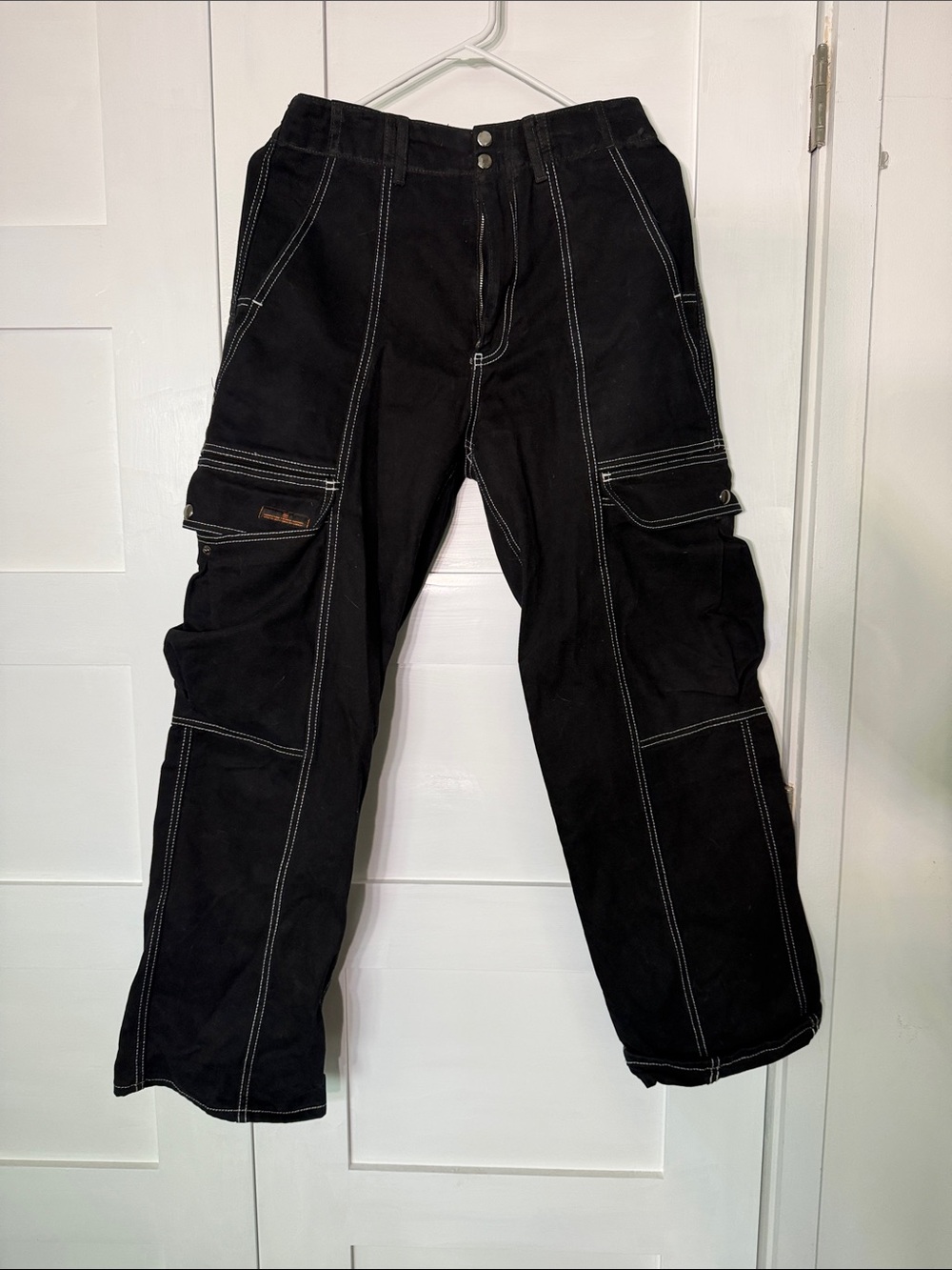 BDG Black Cargo Jeans with White Contrast Stitching